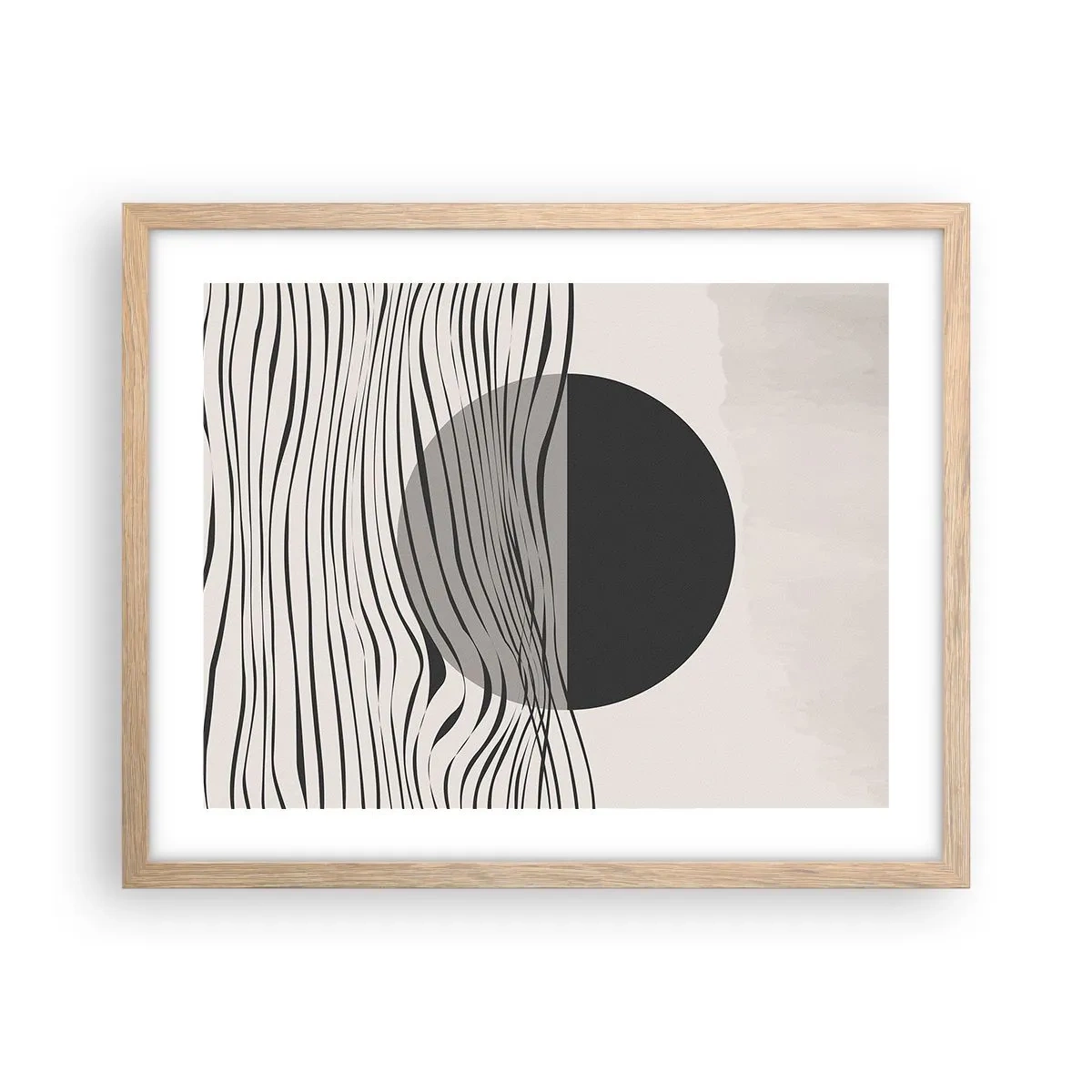 Pôster com moldura de carvalho claro - Composição da metade - 50x40 cm