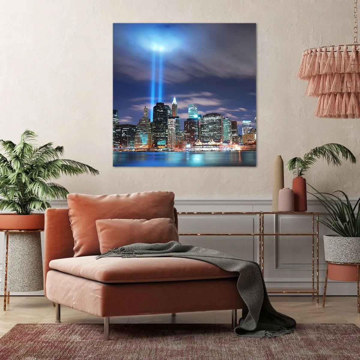 Quadro em tela - Alcançar o céu com a luz - 50x50 cm