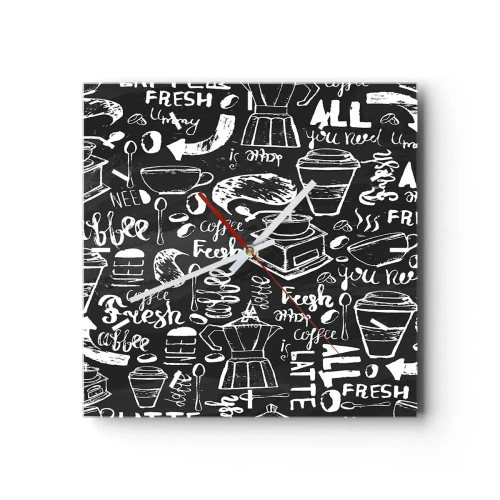 Relógio de parede - Relógio em vidro - Tudo o que precisa é... - 30x30 cm