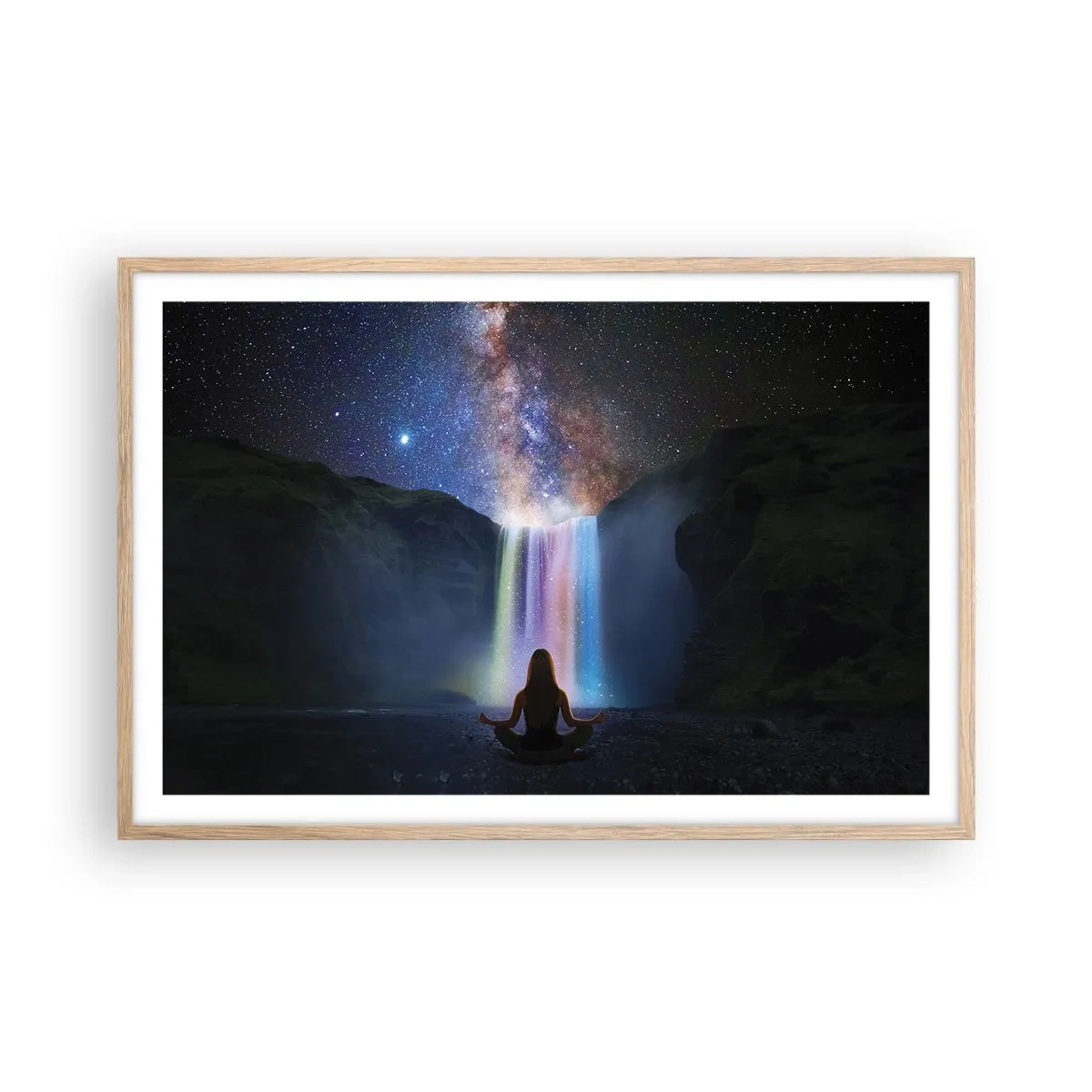 Pôster com moldura de carvalho claro - Harmonia absoluta - 91x61 cm