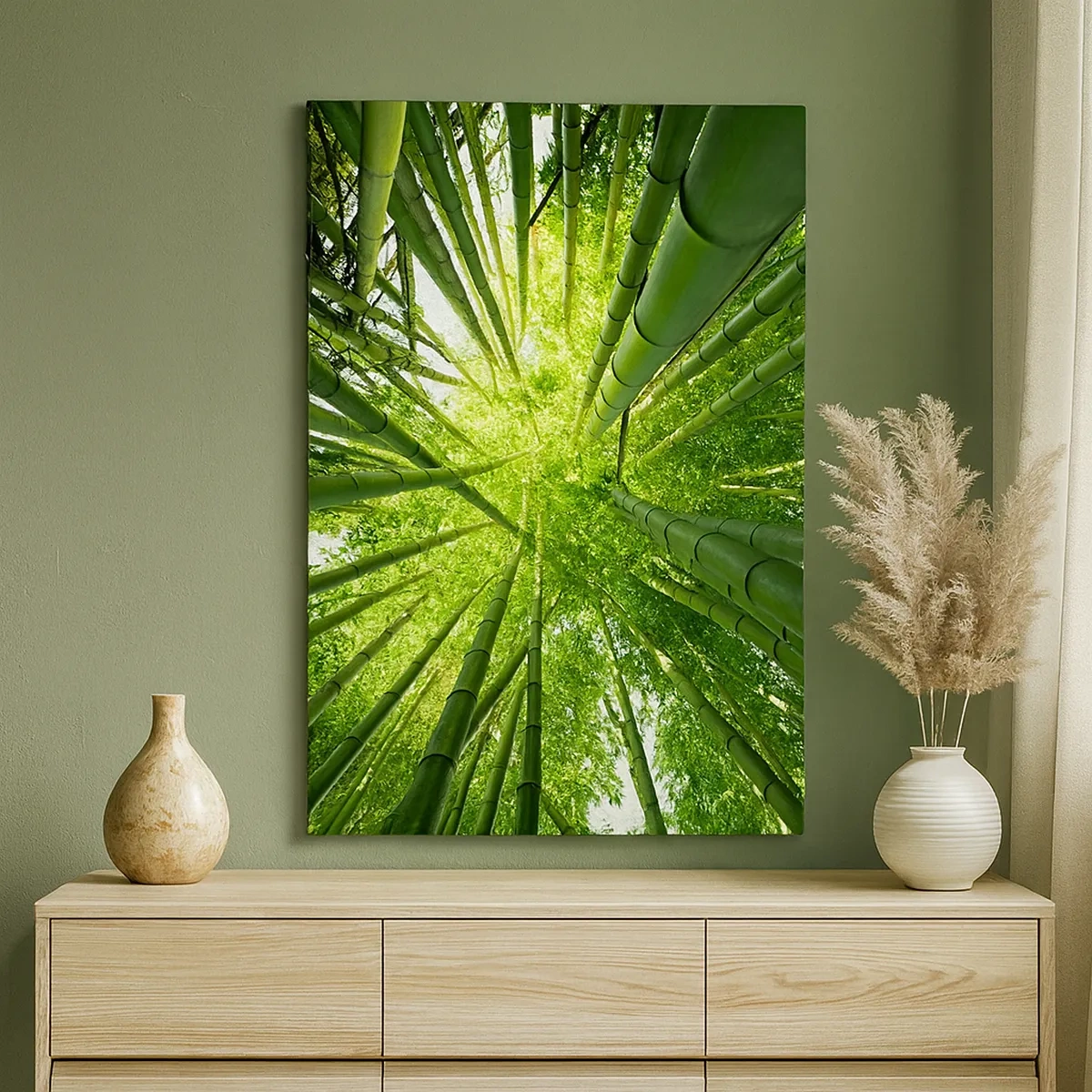 Quadro em tela - Em um bosque de bambu - 50x70 cm