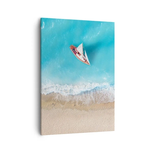 Quadro em tela - No limite do azul e do ouro - 50x70 cm