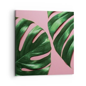 Quadro em tela - Encontro verde - 70x70 cm