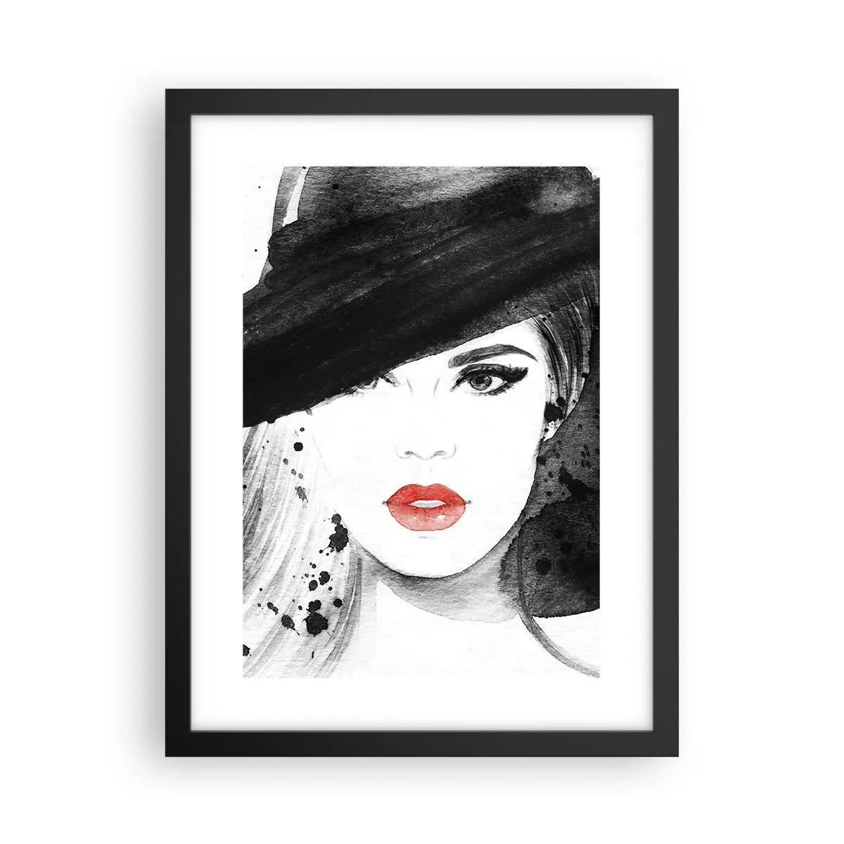 Pôster com moldura preta - Dama de Preto - 30x40 cm