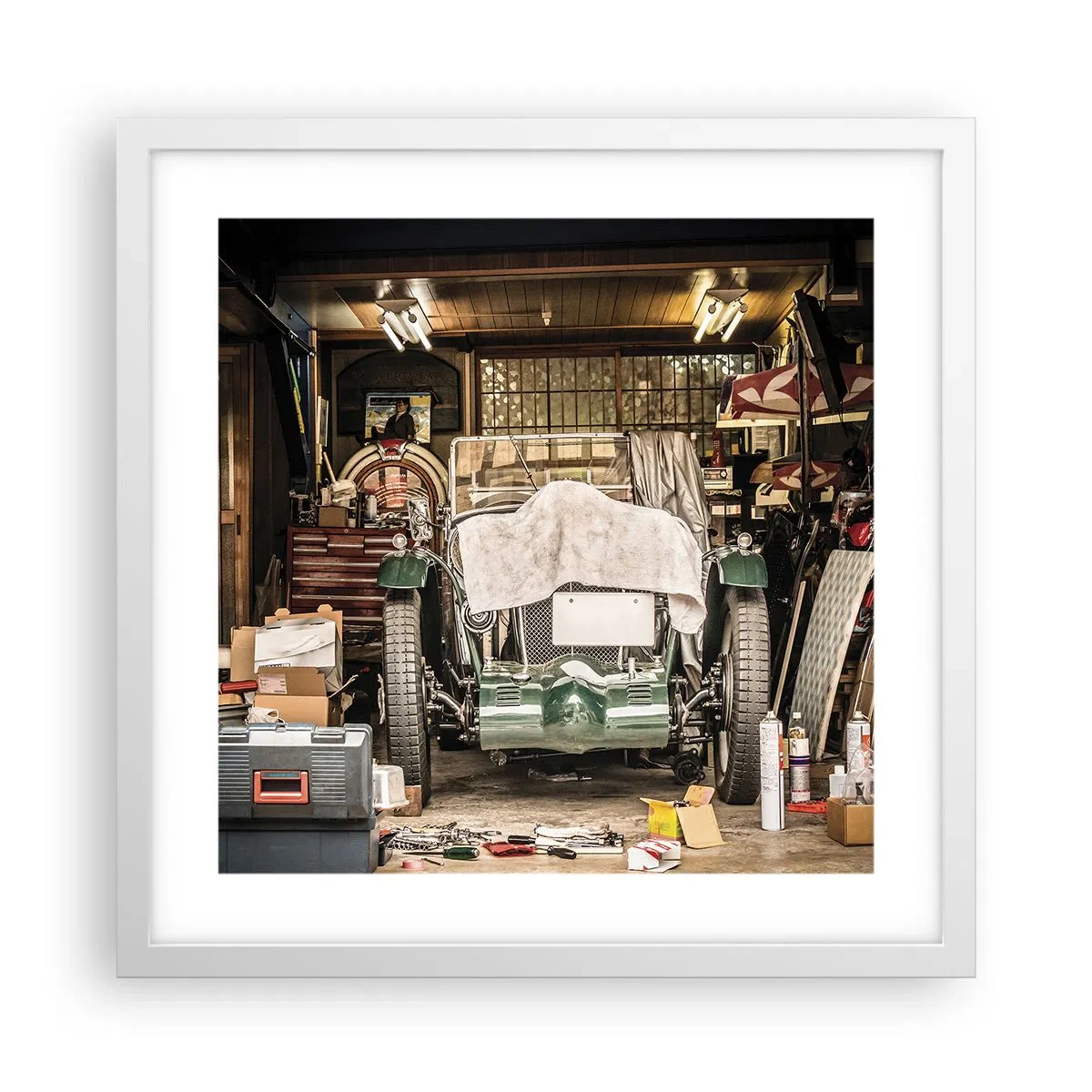 Pôster em moldura branca - De volta ao passado - 40x40 cm