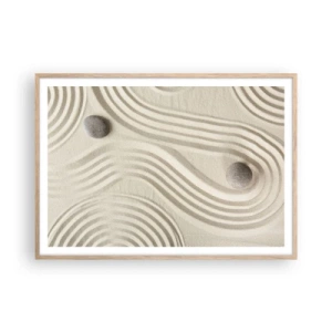 Pôster com moldura de carvalho claro - Um toque de calor - 100x70 cm