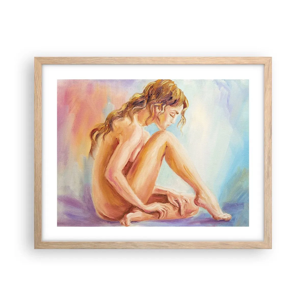 Pôster com moldura de carvalho claro - Ato de juventude - 50x40 cm