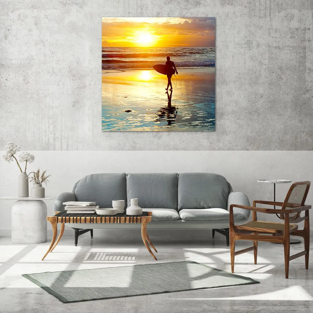 Quadro em vidro - O Retorno do Guerreiro - 50x50 cm