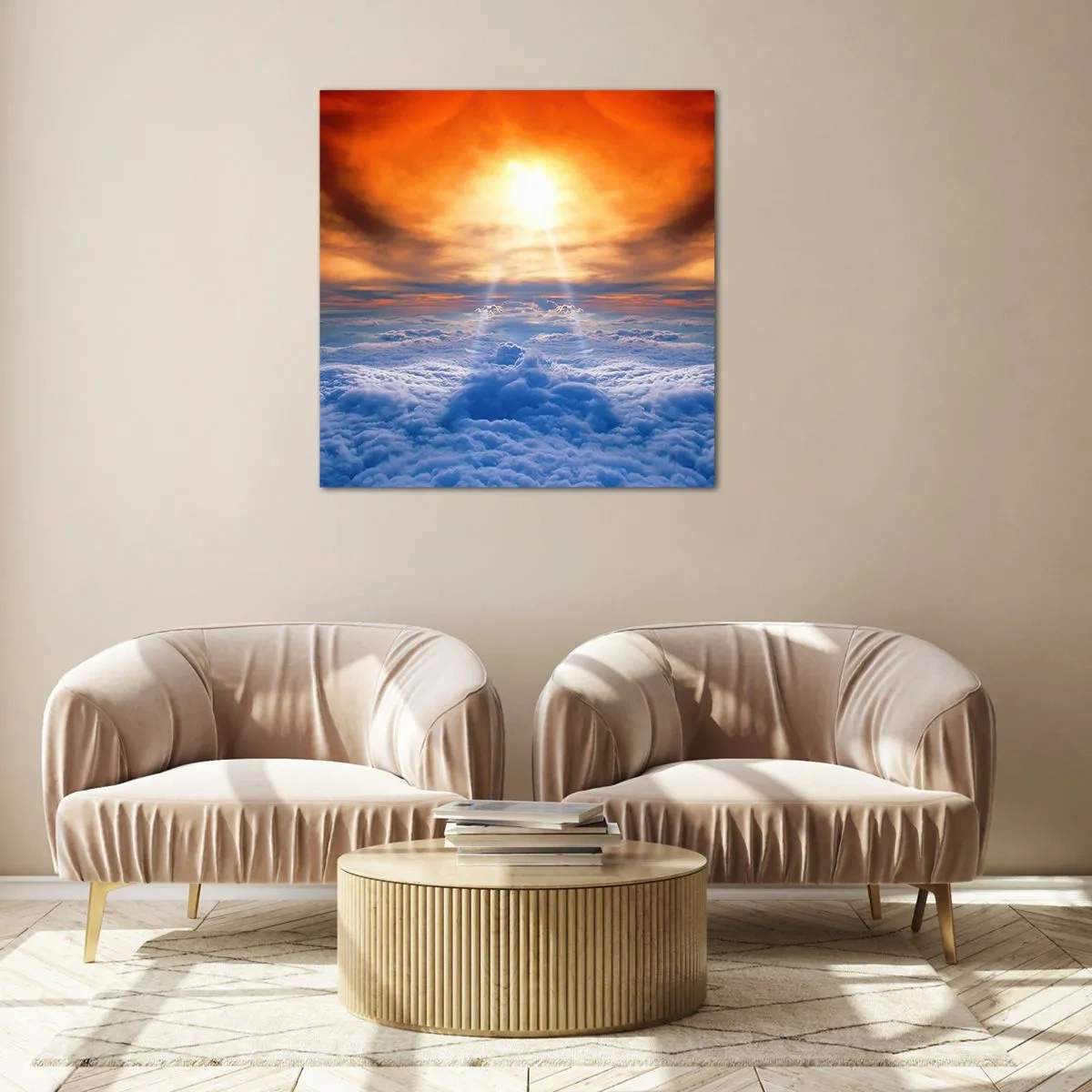 Quadro em vidro - Paisagem mística - 50x50 cm