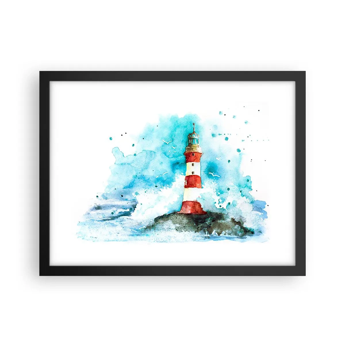 Pôster com moldura preta - Unidade dos elementos da natureza - 40x30 cm