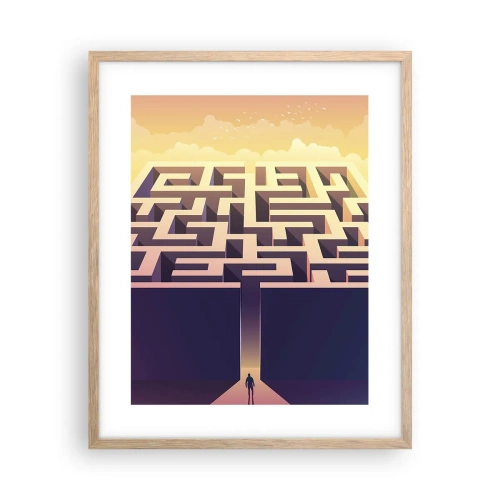 Pôster com moldura de carvalho claro - Hora de decisão - 40x50 cm