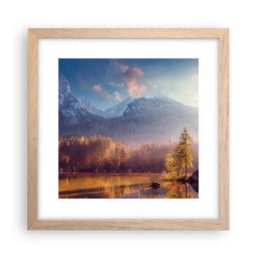 Pôster com moldura de carvalho claro - Nas montanhas e vales - 30x30 cm