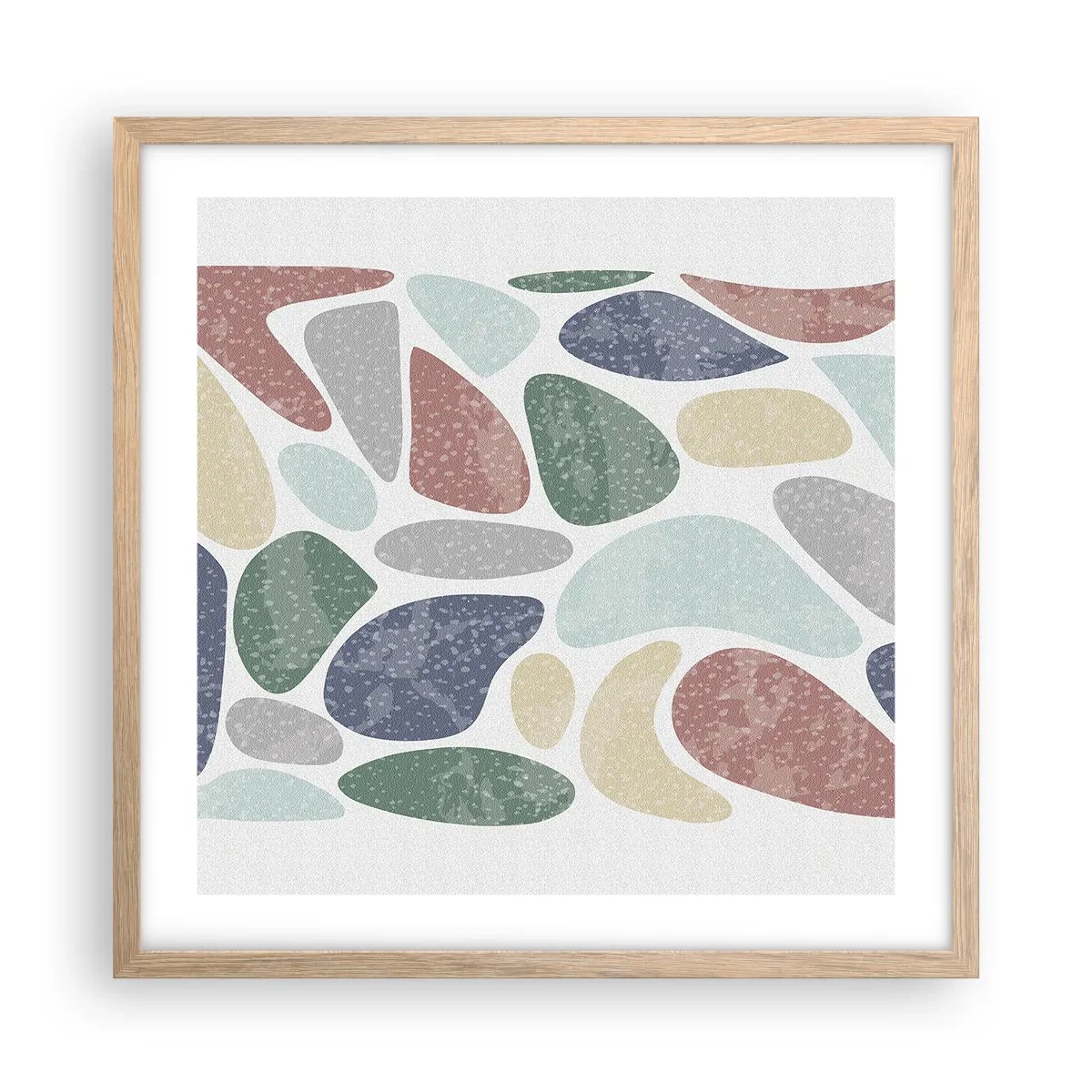 Pôster com moldura de carvalho claro - Um mosaico de cores em pó - 50x50 cm