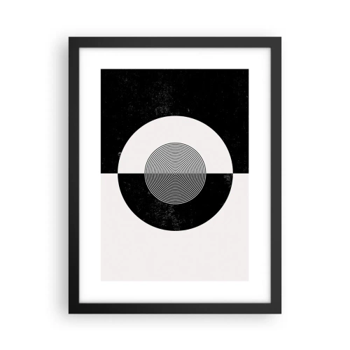 Pôster com moldura preta - Harmonia a preto e branco - 30x40 cm