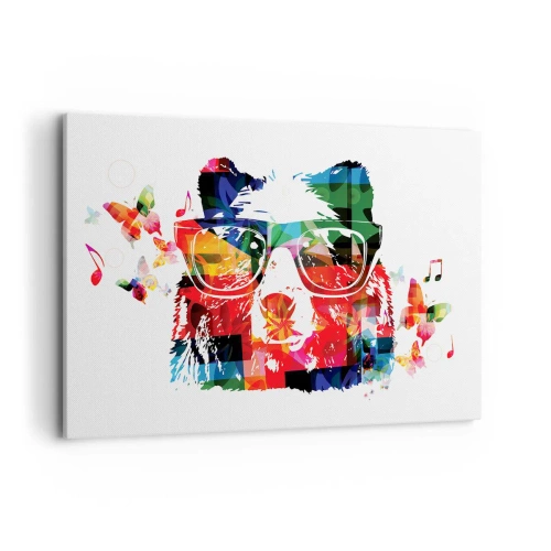 Quadro em tela - Urso da moda - 120x80 cm