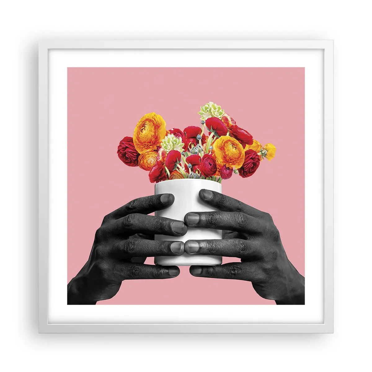 Pôster em moldura branca - A apoteose da vida - 50x50 cm