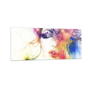 Quadro em vidro - Vertigem arco-íris - 100x40 cm