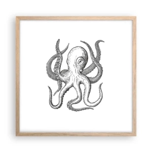 Pôster com moldura de carvalho claro - Dançando com as ondas - 50x50 cm