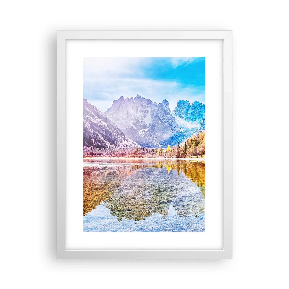 Pôster em moldura branca - E nas montanhas é outono - 30x40 cm