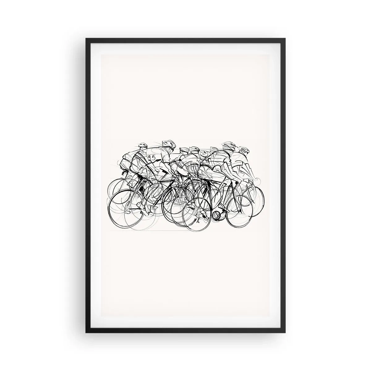 Pôster com moldura preta - Juntos como uma equipa - 61x91 cm