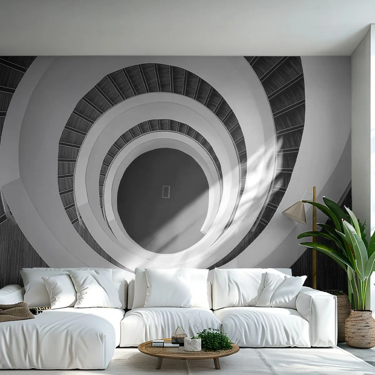 Papel de Parede Autocolante Deluxe Sticker - Ao âmago - Pedaço, Abstração, Escada em espiral - 100x70 cm