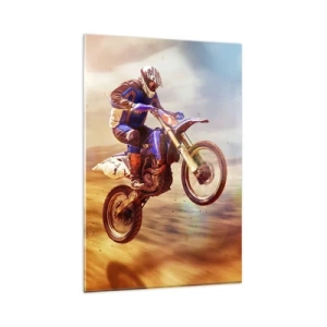Quadro em vidro - Vertigem da motocicleta - 80x120 cm