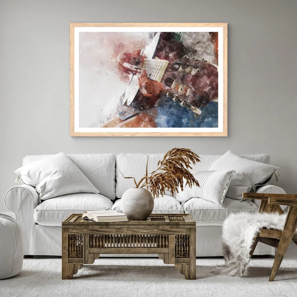 Pôster com moldura de carvalho claro - E o que acha? - 40x30 cm