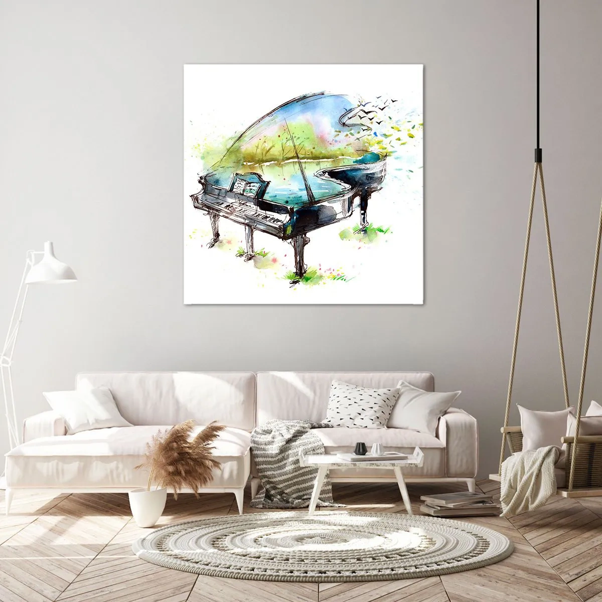 Quadro em tela - Encantado pela música - 60x60 cm