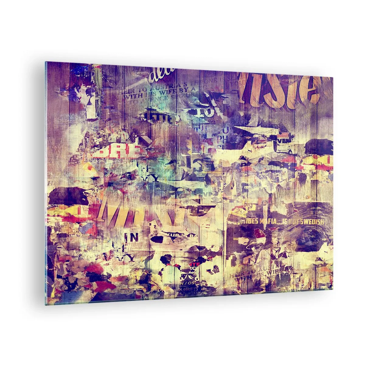 Quadro em vidro - Composição abstrata com texturas urbanas e grafite - 70x50cm - E isso é tudo o que resta - Decoração de parede moderna para a sala de estar e quarto ARTTOR