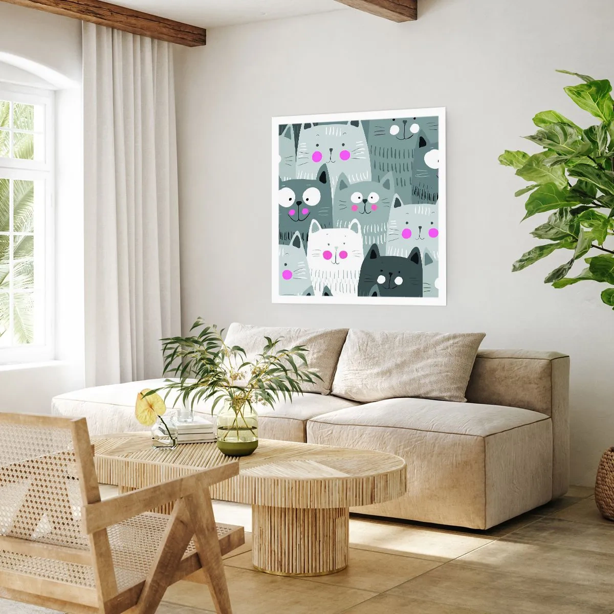Pôster - O mundo dos gatos - 30x30 cm