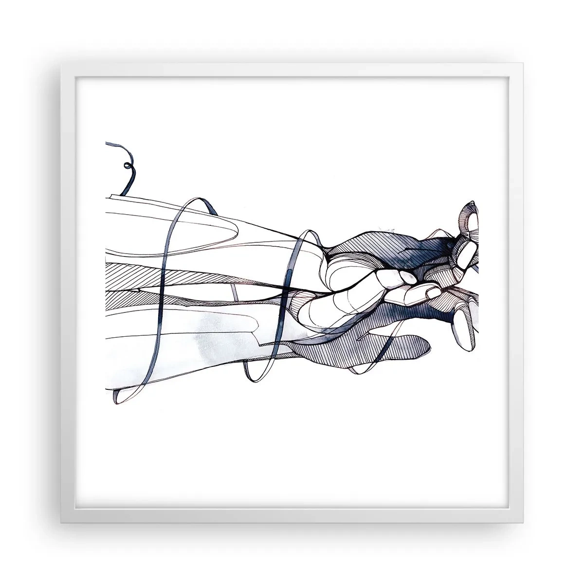 Pôster em moldura branca - Estudo do toque - 50x50 cm