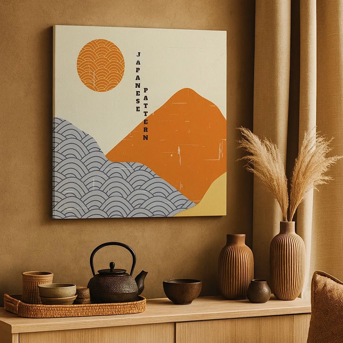 Quadro em tela - No espírito japonês - 30x30 cm