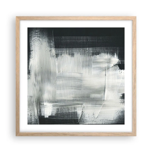 Pôster com moldura de carvalho claro - Entrelaçado na vertical e horizontal - 50x50 cm