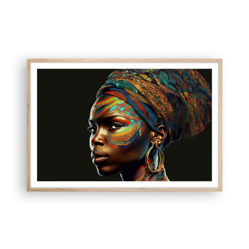 Pôster com moldura de carvalho claro - Rainha africana - 91x61 cm