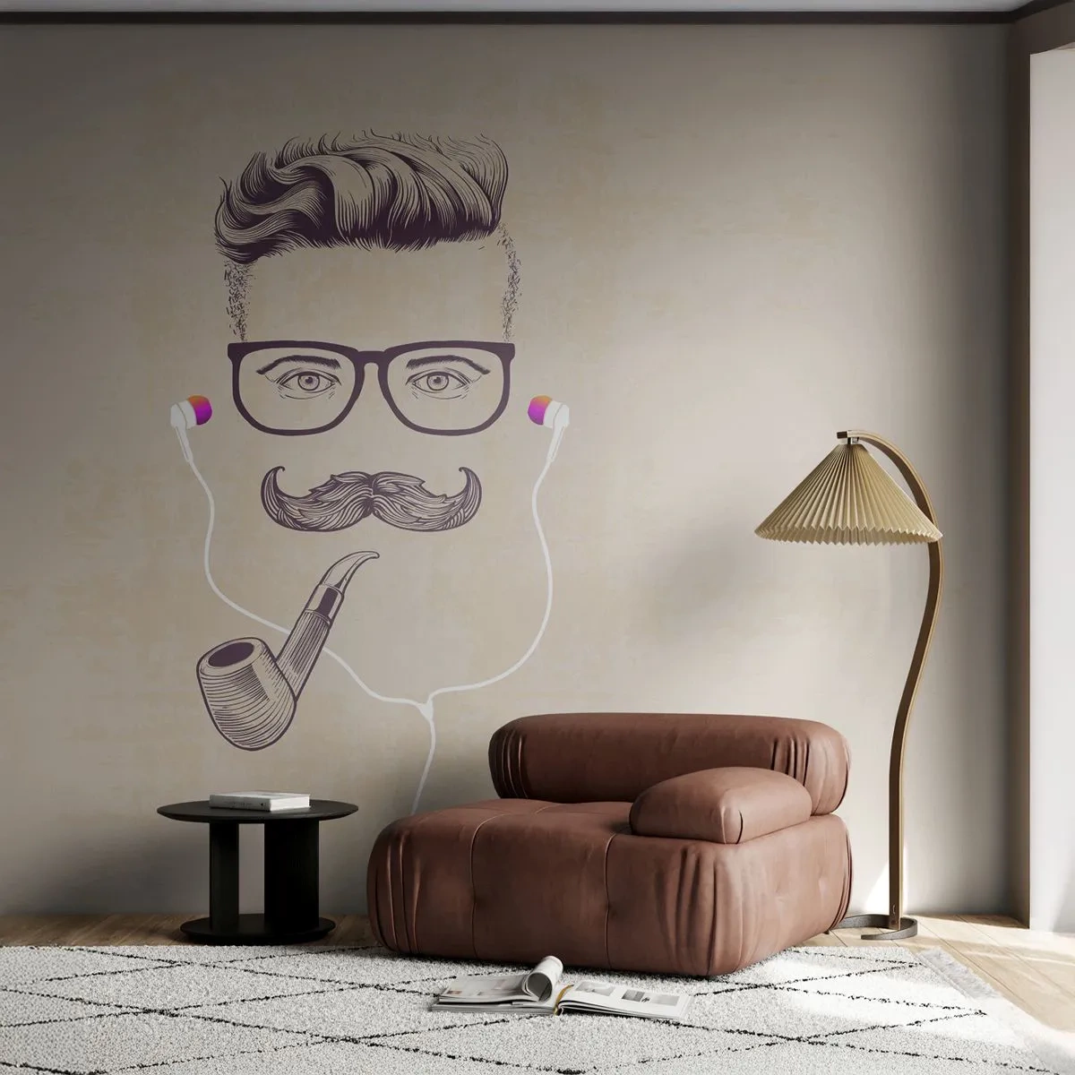 Papel de Parede Premium Sand - Um homem de verdade? - Homem, Abstração, Cano - 400x280 cm