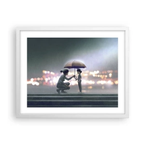 Pôster em moldura branca - Está tudo bem agora - 50x40 cm