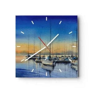 Relógio de parede - Relógio em vidro - Fim de um bom dia - 40x40 cm