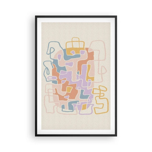 Pôster com moldura preta - Labirinto – uma aventura alegre - 61x91 cm