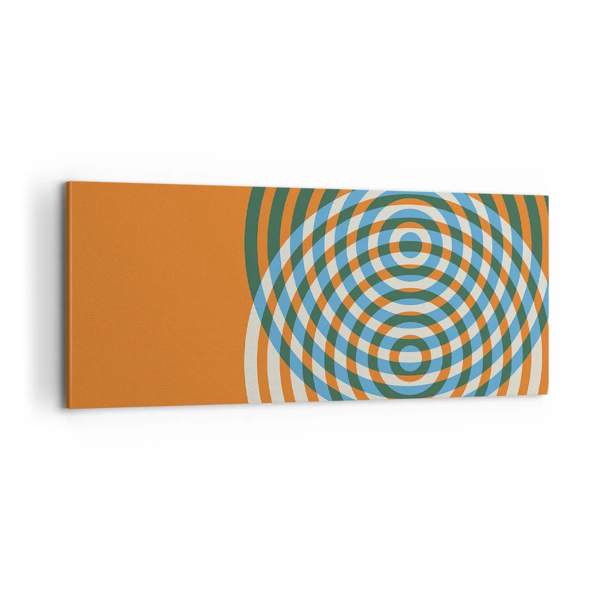 Quadro em tela - Variação circular abstrata - 100x40 cm