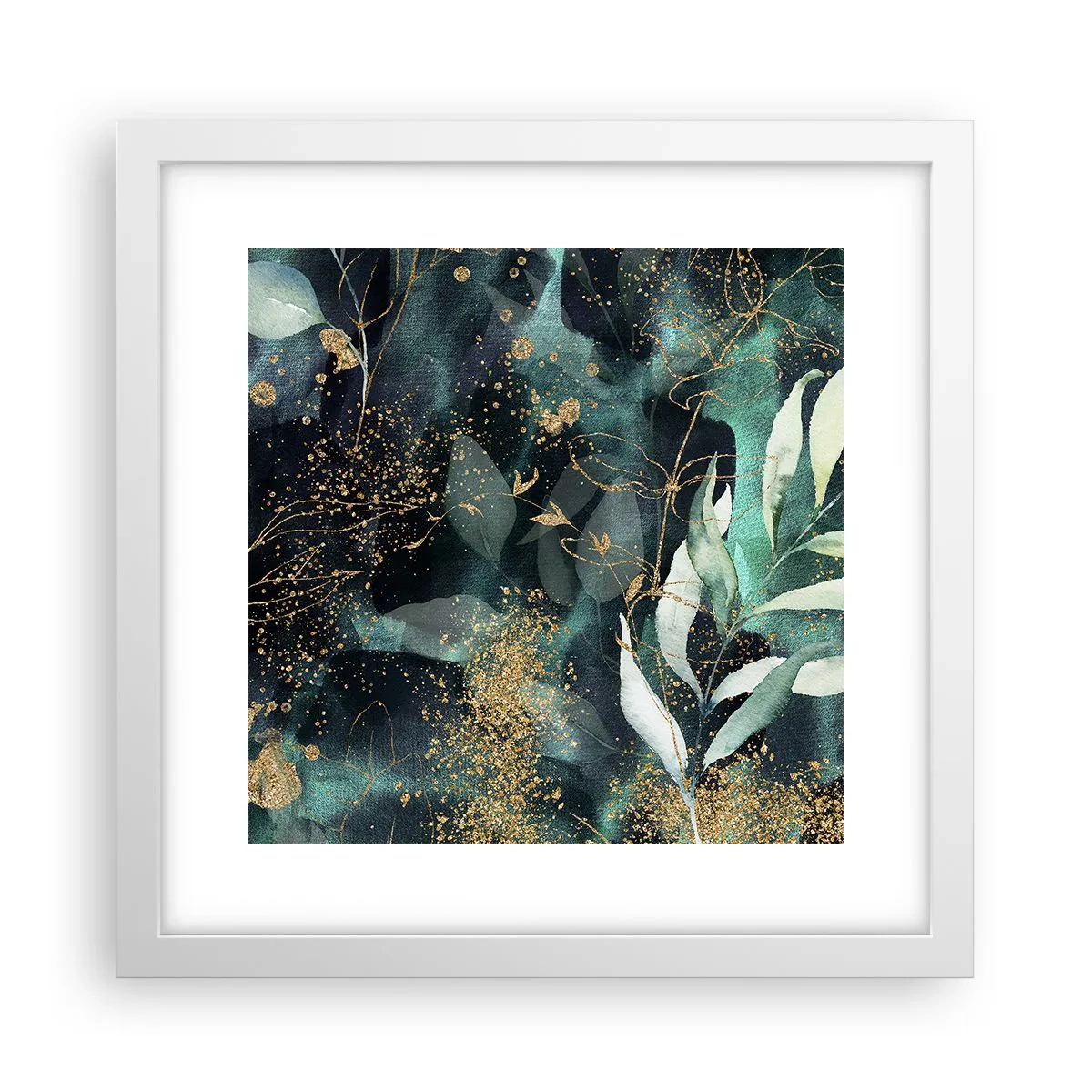 Pôster em moldura branca - Jardim Mágico - 30x30 cm