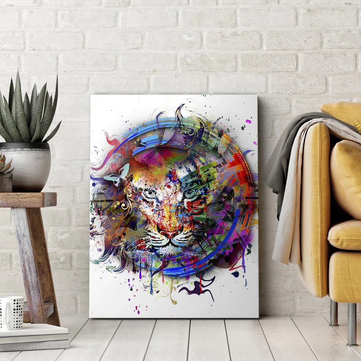 Quadro em tela - À espreita atrás do véu arco-íris - 55x100 cm
