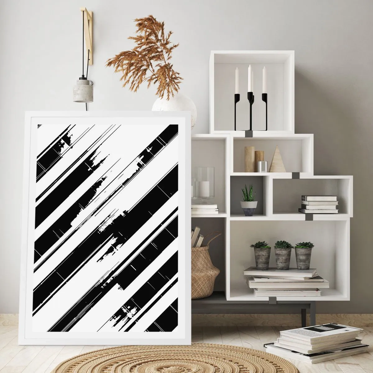 Pôster em moldura branca - Uma composição intensa e dinâmica - 70x100 cm