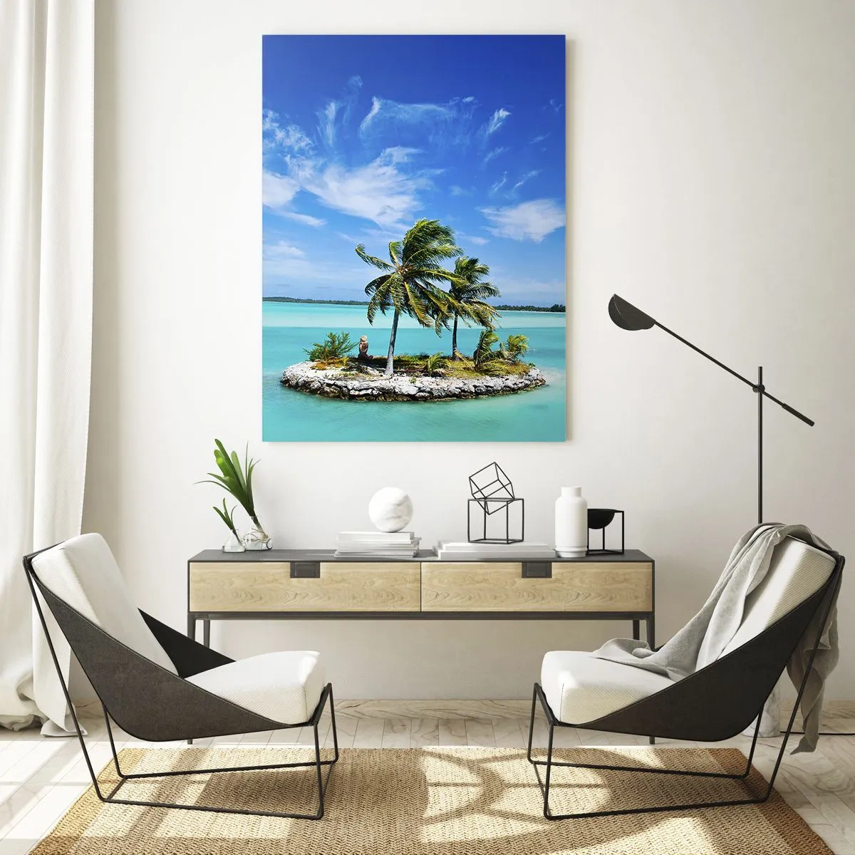 Quadro em vidro - Paraíso na terra - 70x100 cm