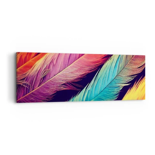 Quadro em tela - Arco-íris emplumado - 90x30 cm