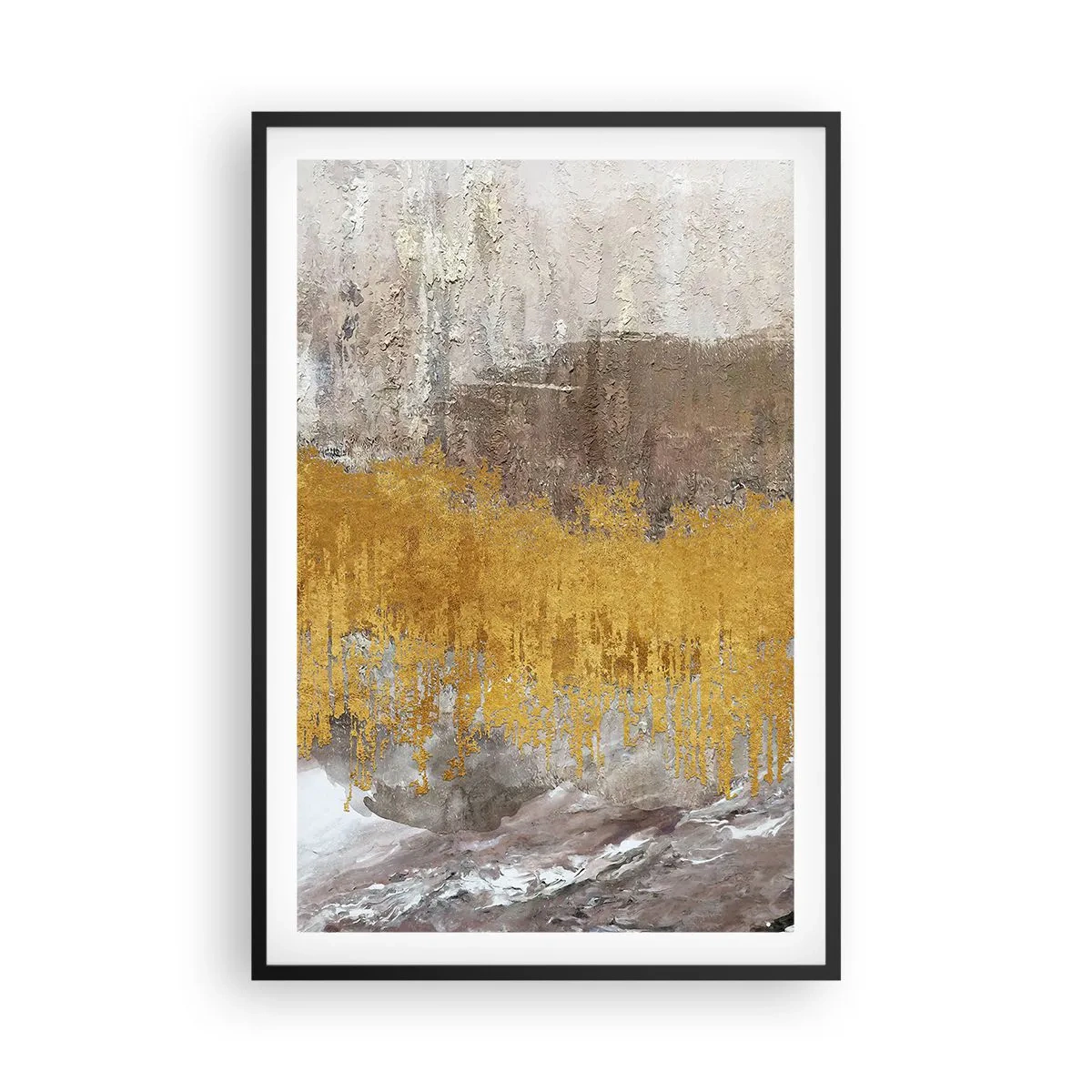 Pôster com moldura preta - Uma explosão dourada - 61x91 cm