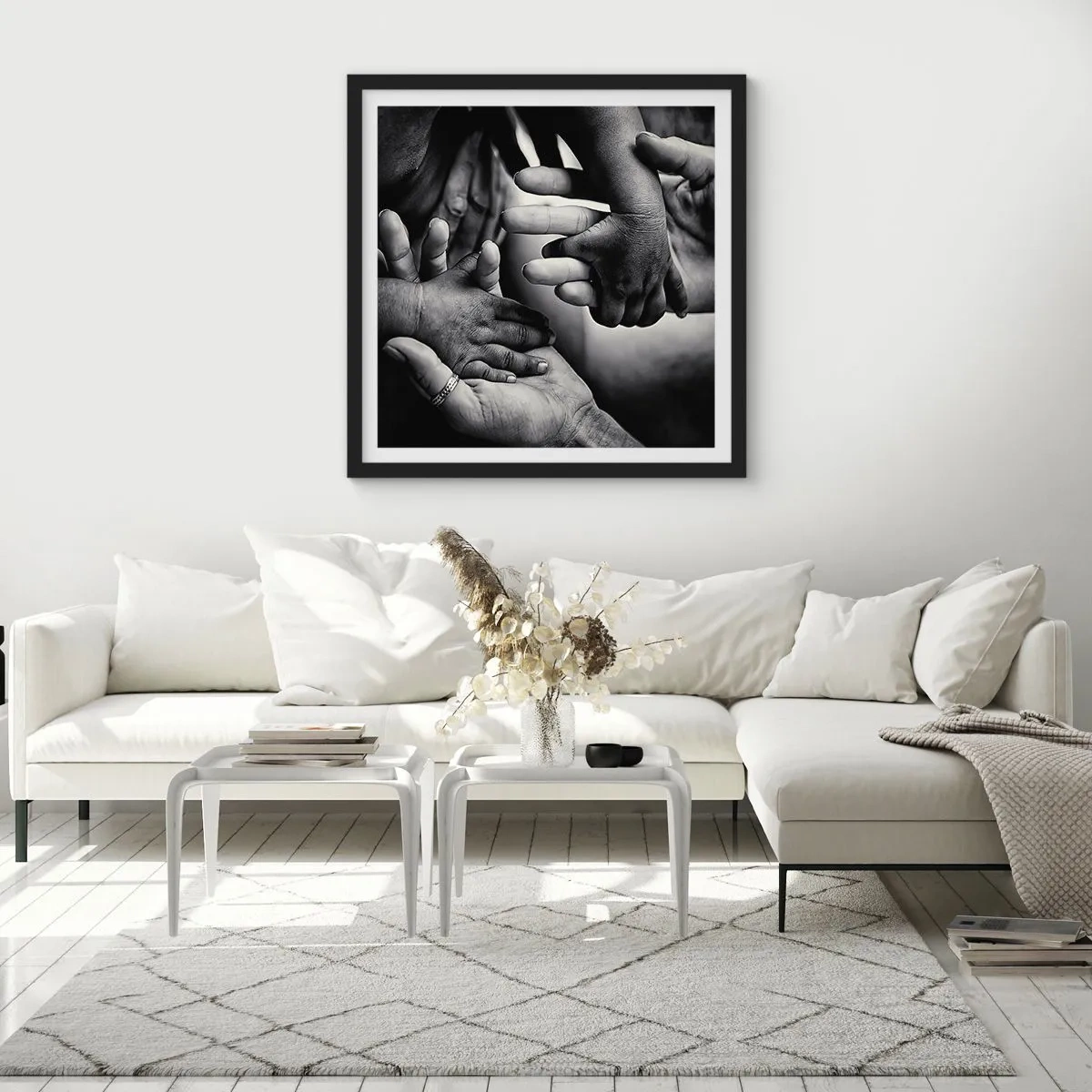 Pôster com moldura preta - Ser humano - 40x40 cm