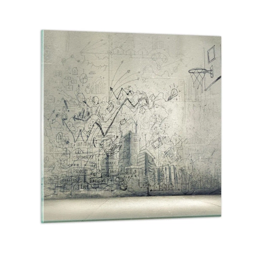 Quadro em vidro - Minha vida maravilhosa na cidade - 50x50 cm