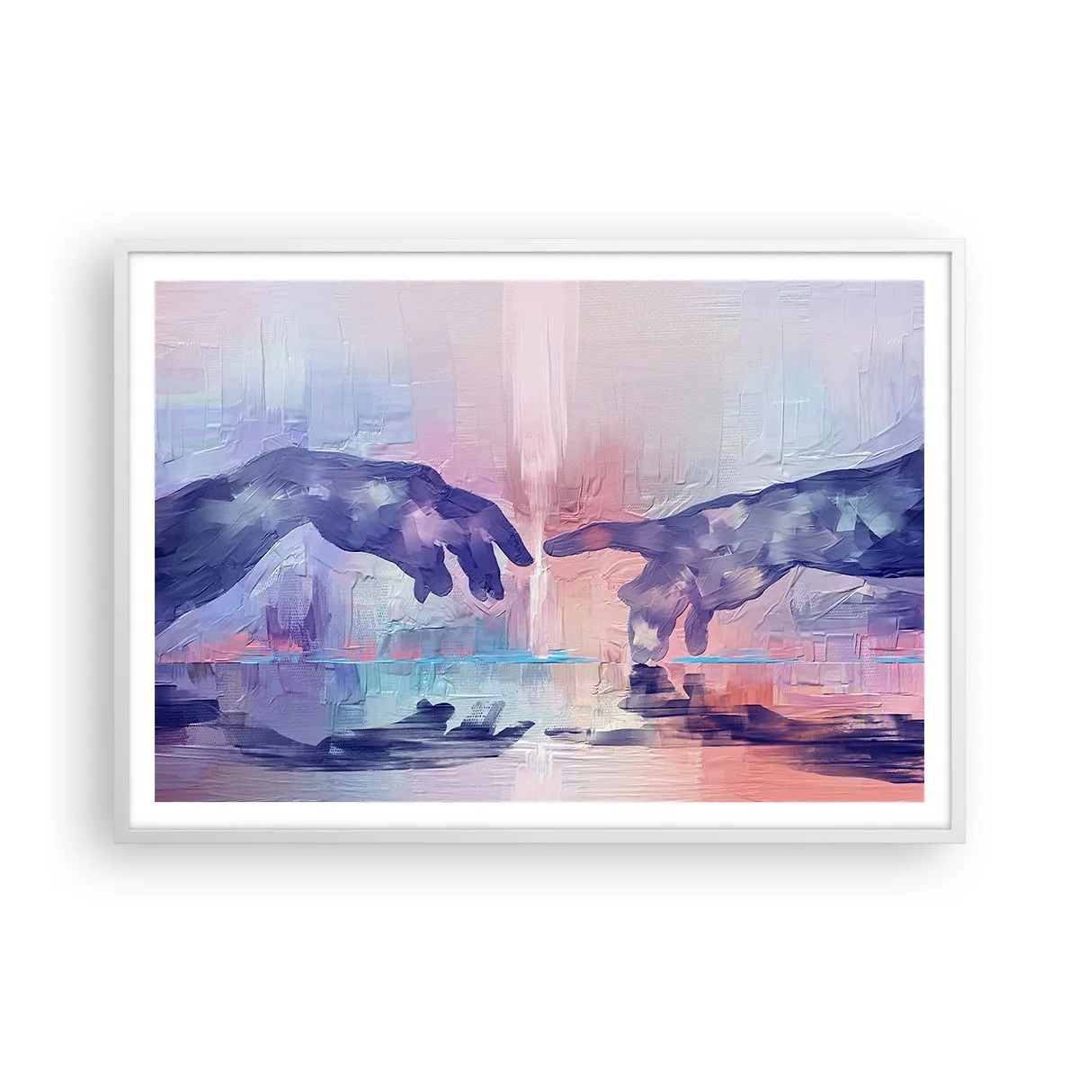 Pôster em moldura branca - Faísca divina da vida - 100x70 cm