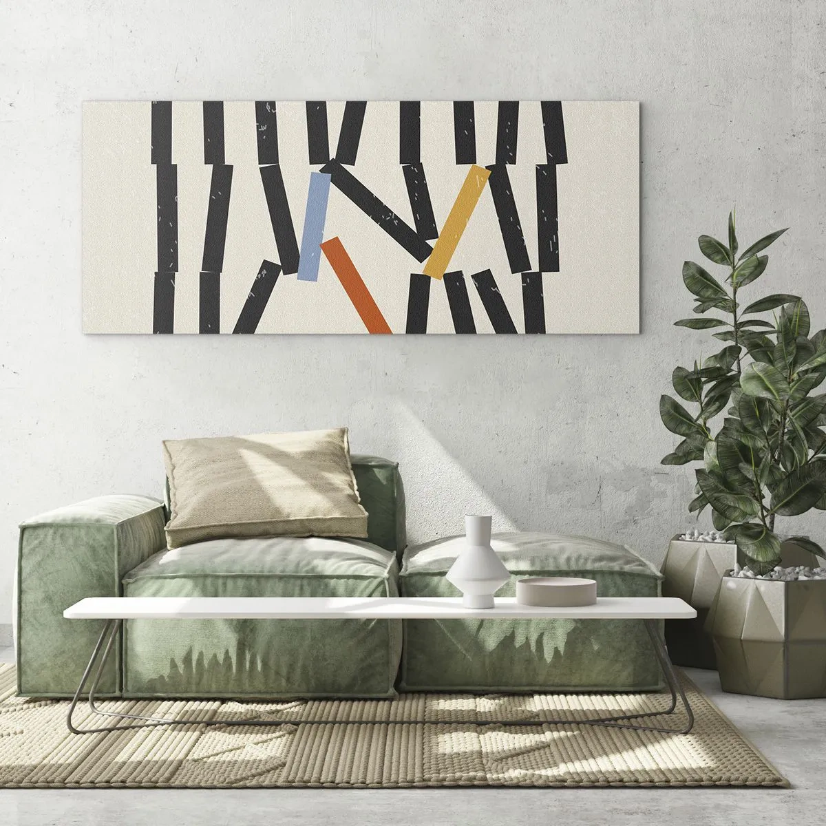 Quadro em vidro - Dominó – composição - 100x40 cm