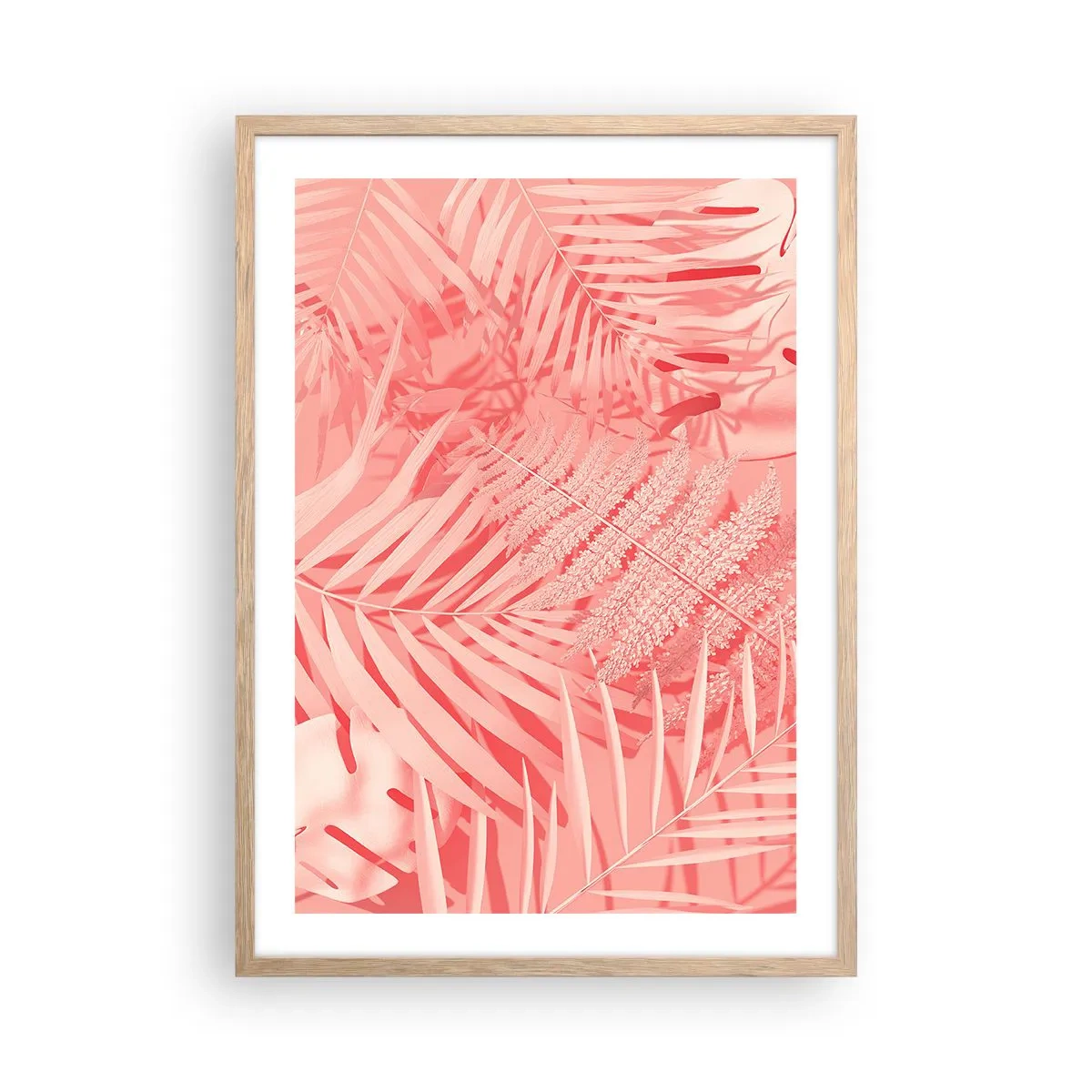 Pôster com moldura de carvalho claro - Conceito cor-de-rosa - 50x70 cm
